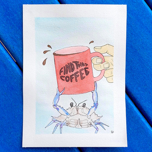 Crabby Before Coffee Painting